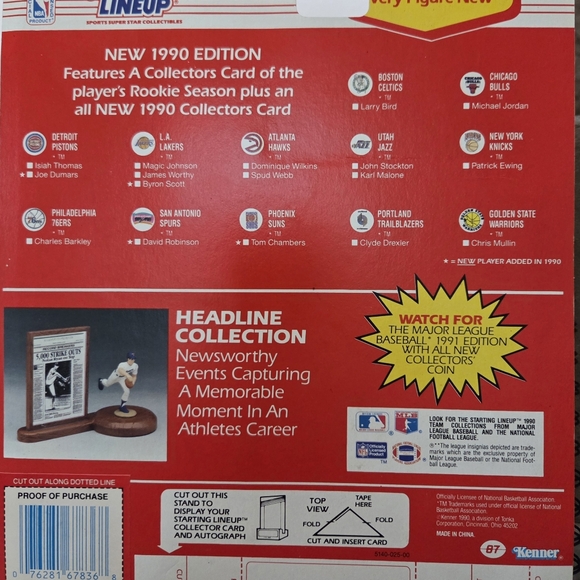 Michael Jordan Starting Lineup 1990 Kenner Figure w/ Rookie Year Card – Sealed - Picture 6 of 11